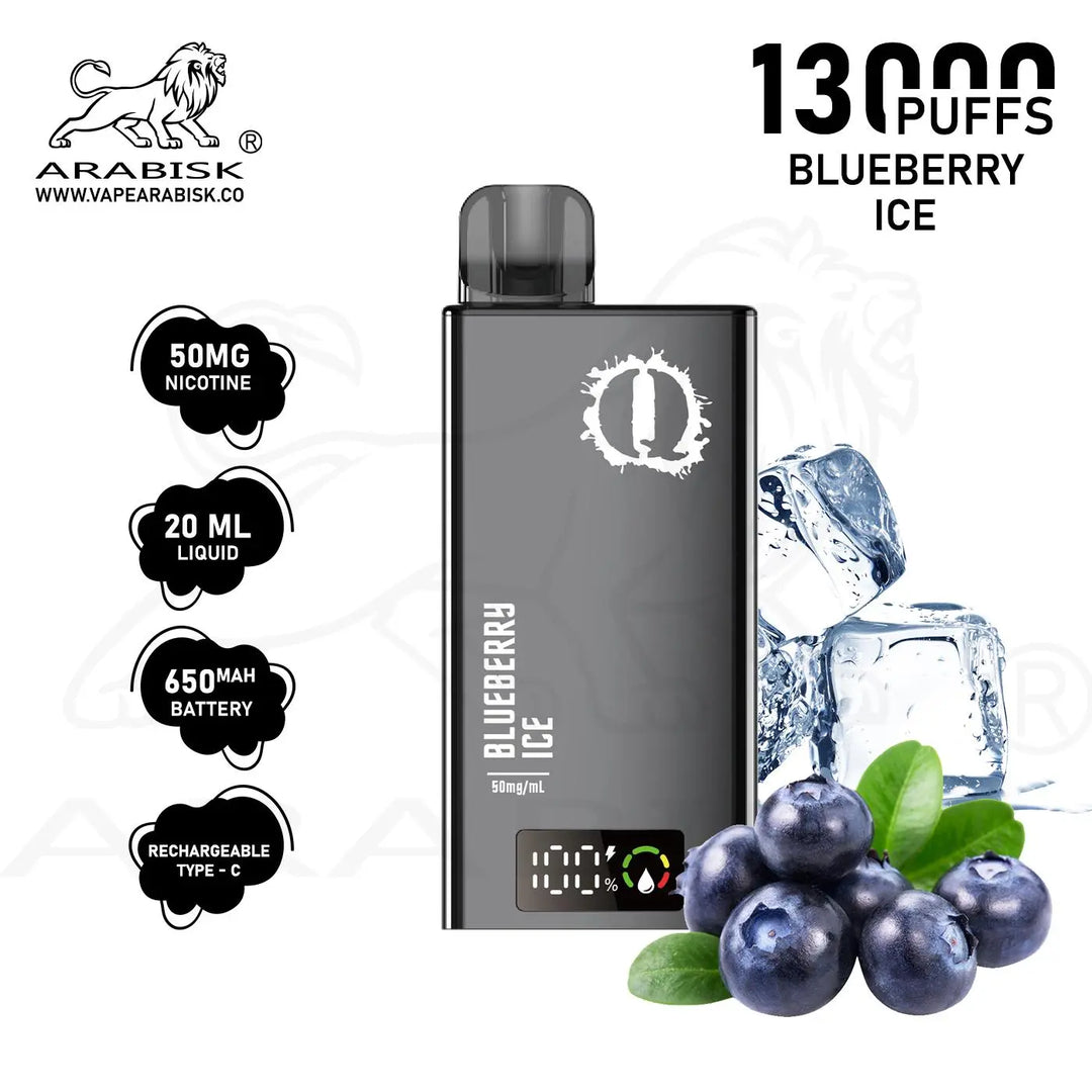 ARABISK Q 13000 PUFFS 50MG  RECHARGEABLE - BLUEBERRY ICE 