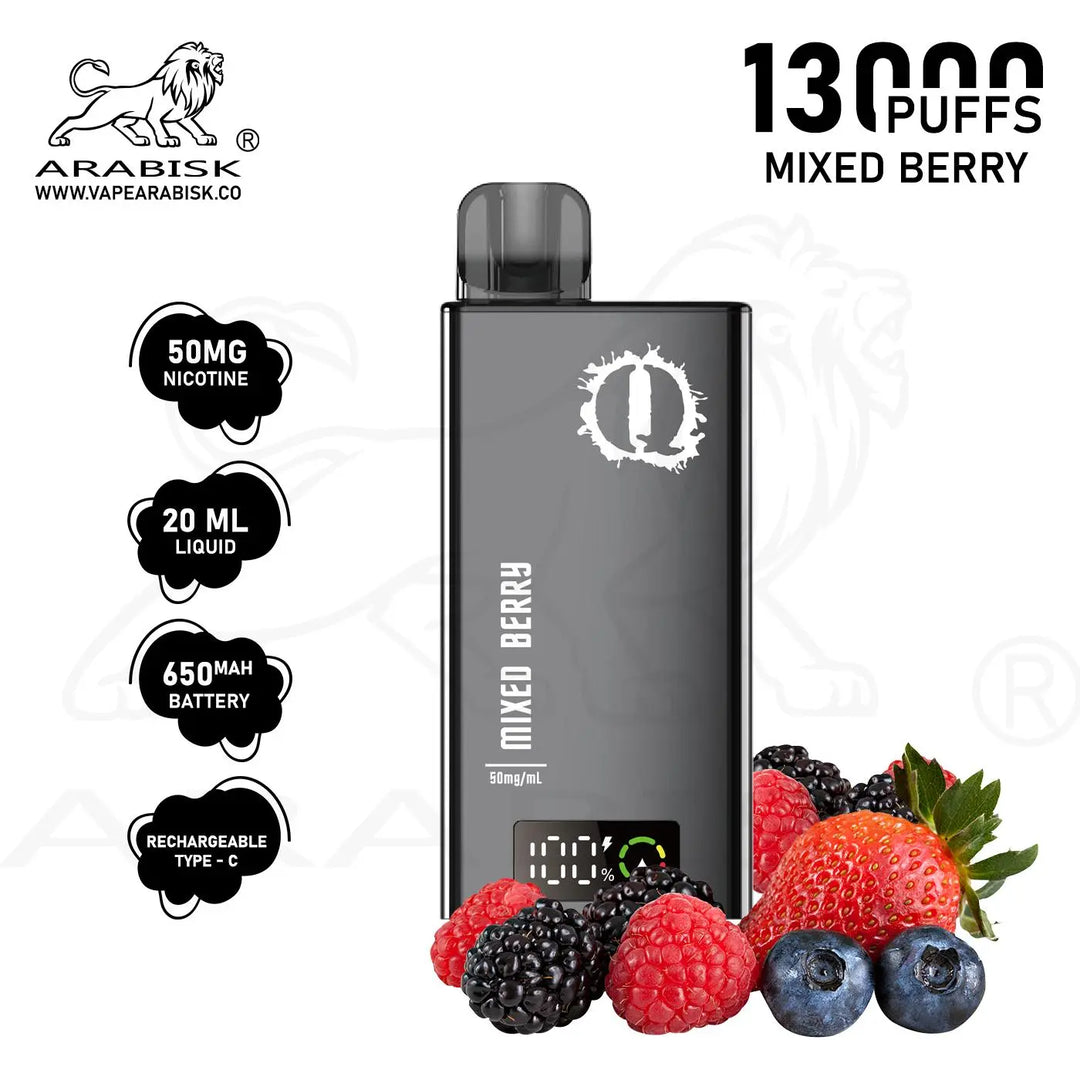 ARABISK Q 13000 PUFFS 50MG  RECHARGEABLE - MIXED BERRY 