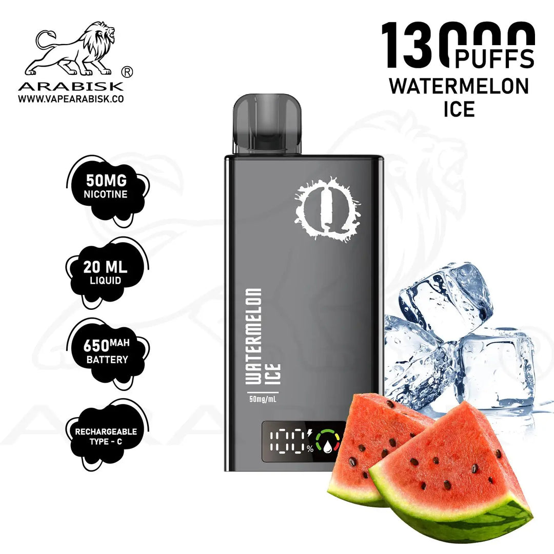 ARABISK Q 13000 PUFFS 50MG  RECHARGEABLE - WATERMELON ICE 