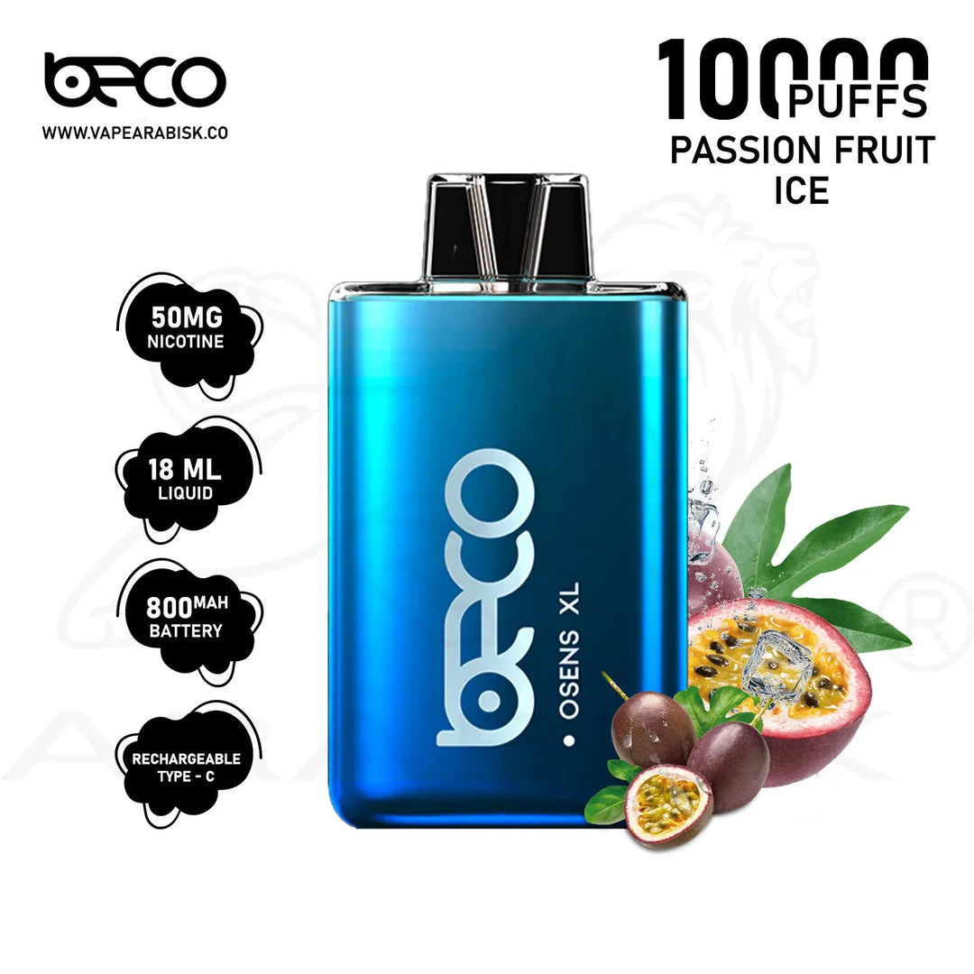 BECO OSENS XL 10000 PUFFS 50 MG - PASSION FRUIT ICE 