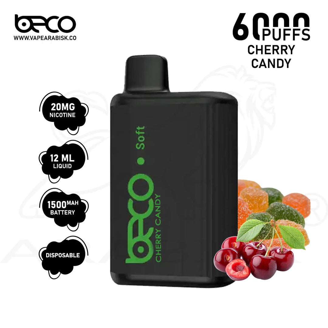BECO SOFT 6000 PUFFS 20MG - CHERRY CANDY 
