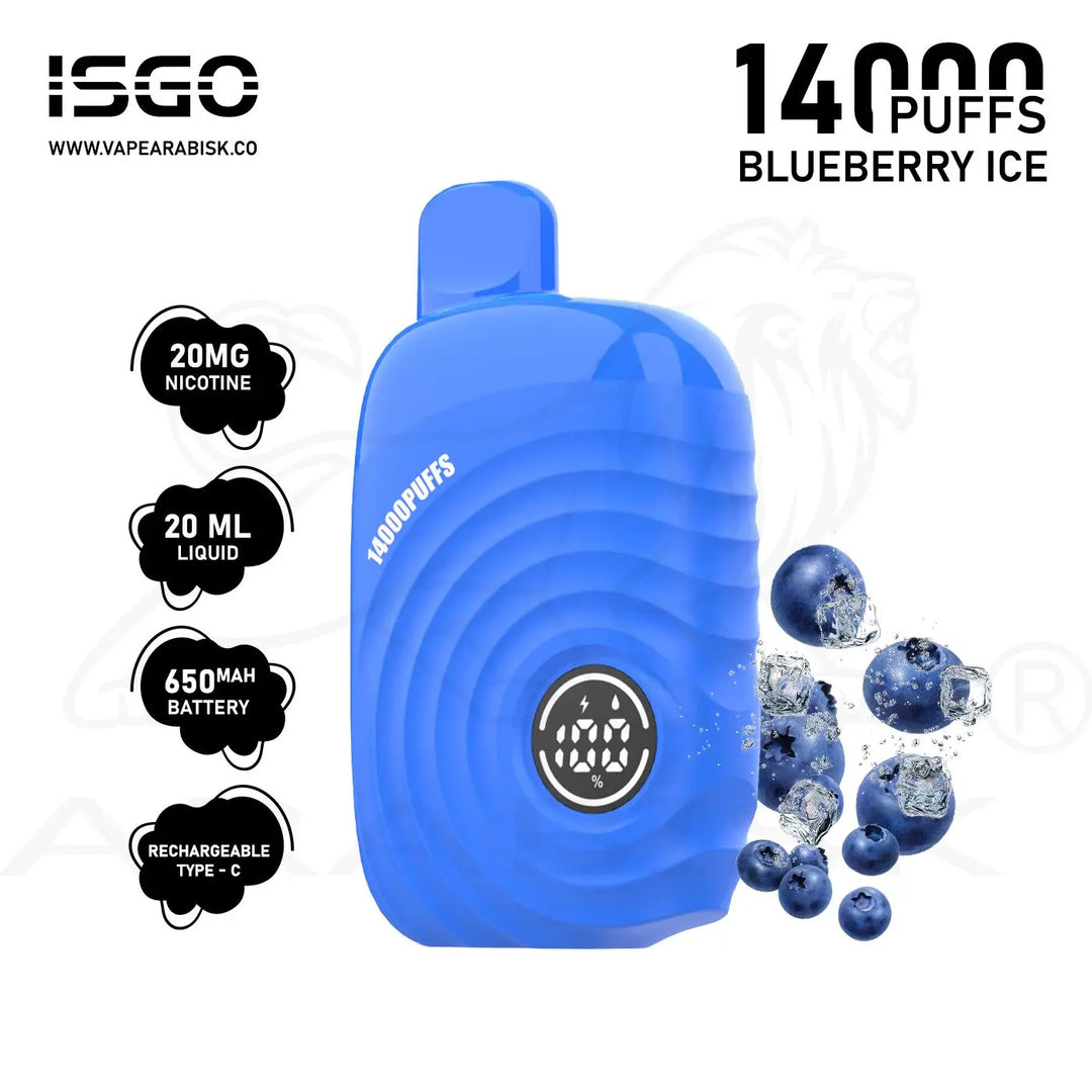ISGO PARIS 14000 PUFFS 20MG - BLUEBERRY ICE 