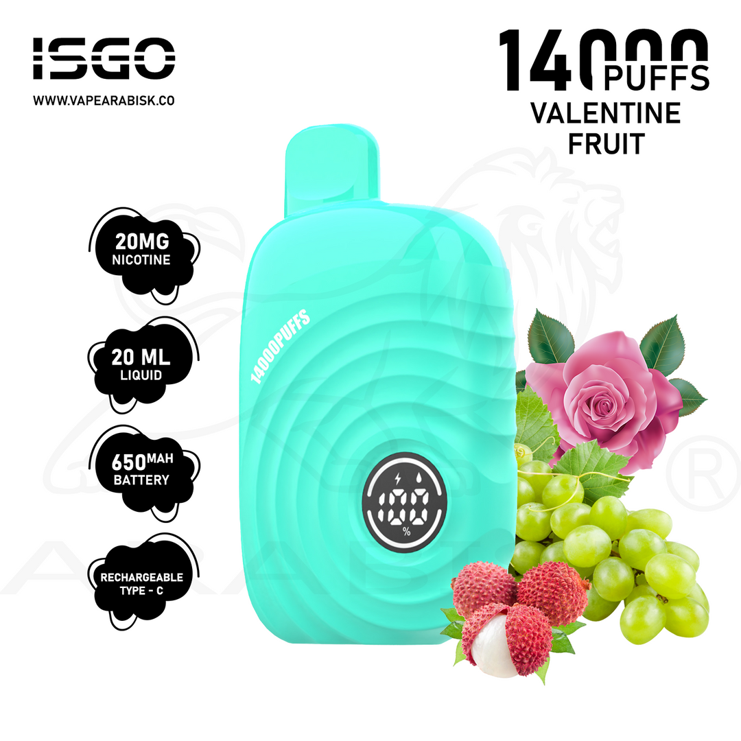 ISGO PARIS 14000 PUFFS 20MG - VALENTINE FRUIT