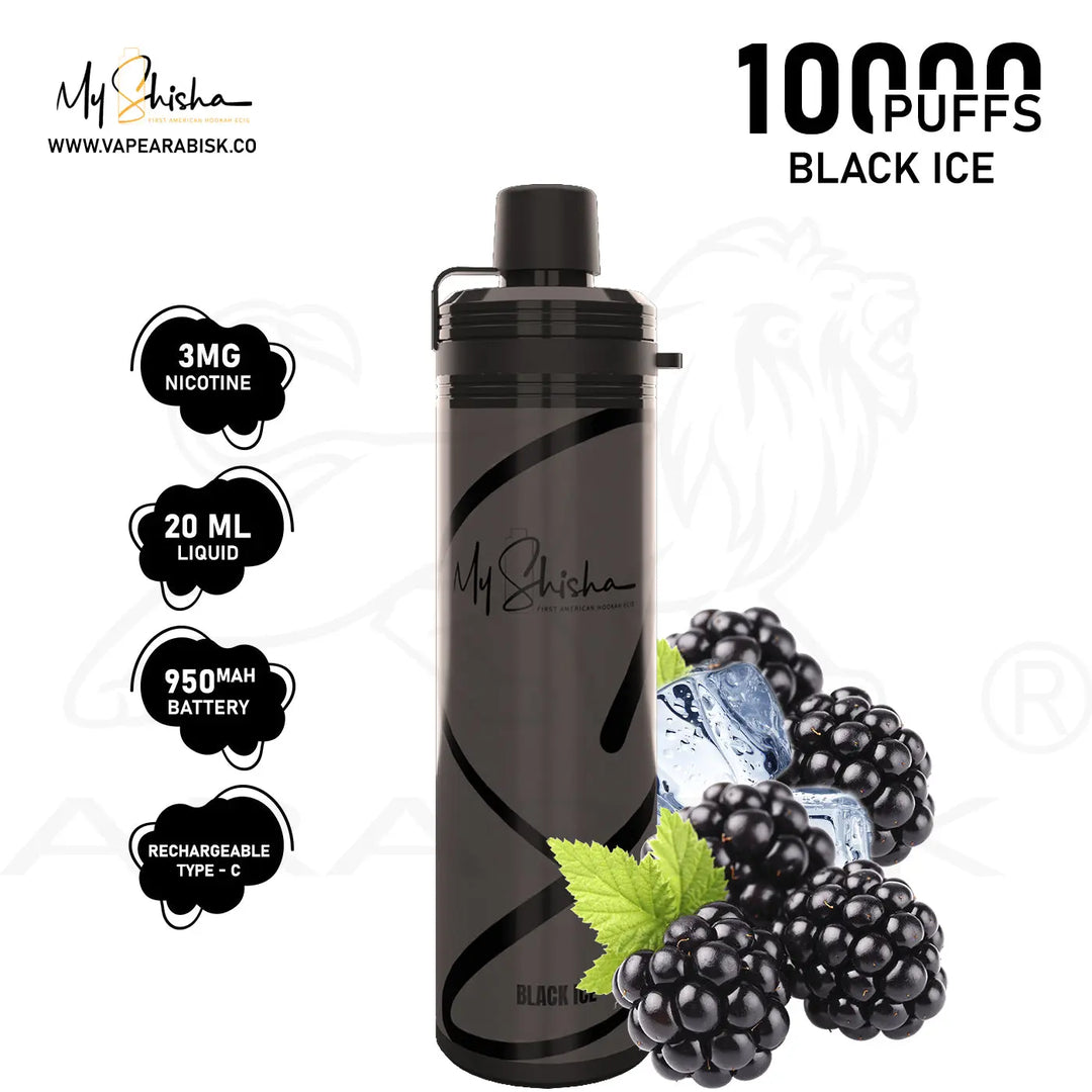 MY SHISHA CLASSIC 10000 MTL PUFFS 3MG - BLACK ICE 