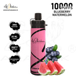Load image into Gallery viewer, MY SHISHA CLASSIC 10000 MTL PUFFS 3MG - BLUEBERRY WATERMELON 
