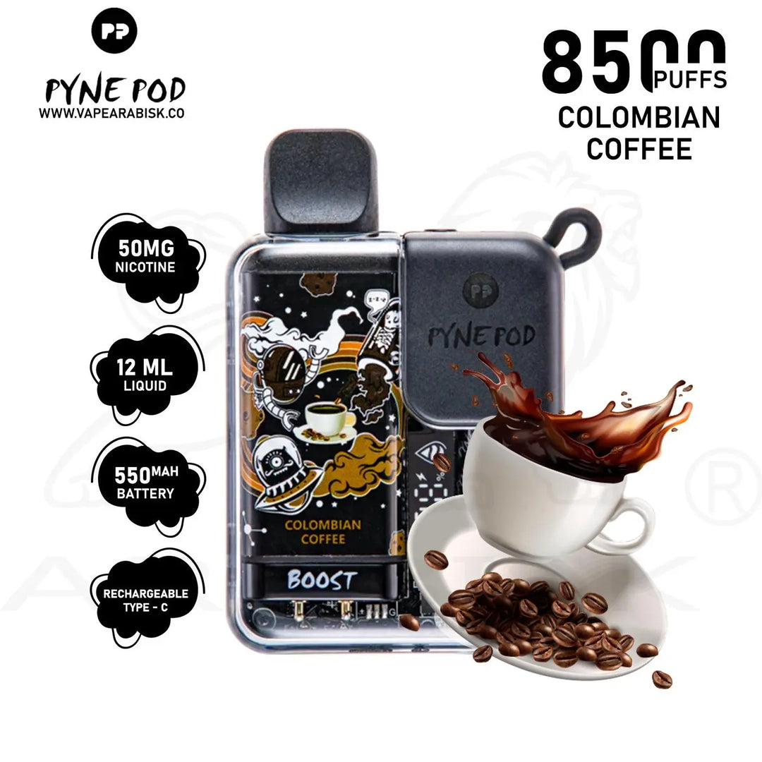PYNE POD 8500 PUFFS 50MG - COLOMBIAN COFFEE 