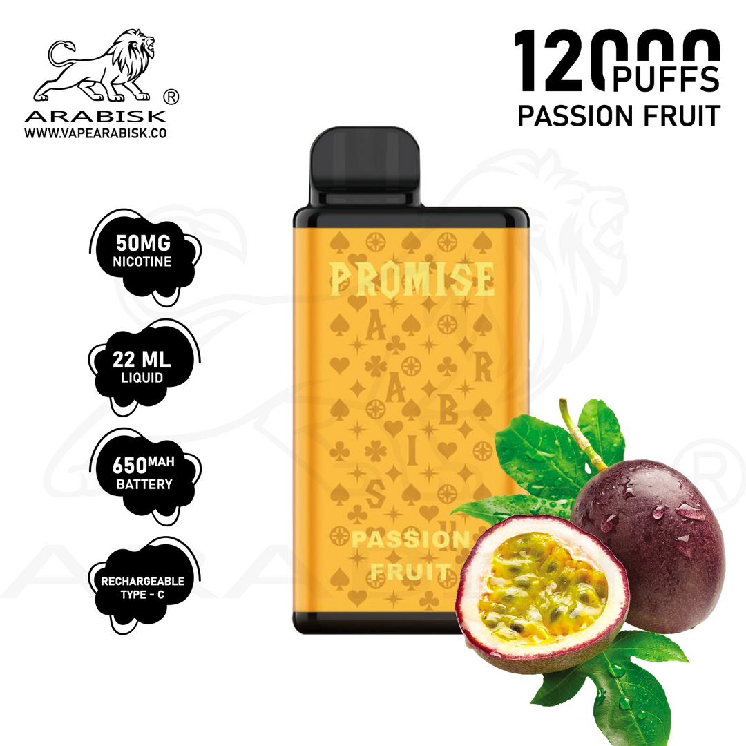 ARABISK PROMISE 12000 PUFFS 50MG  RECHARGEABLE - PASSION FRUIT