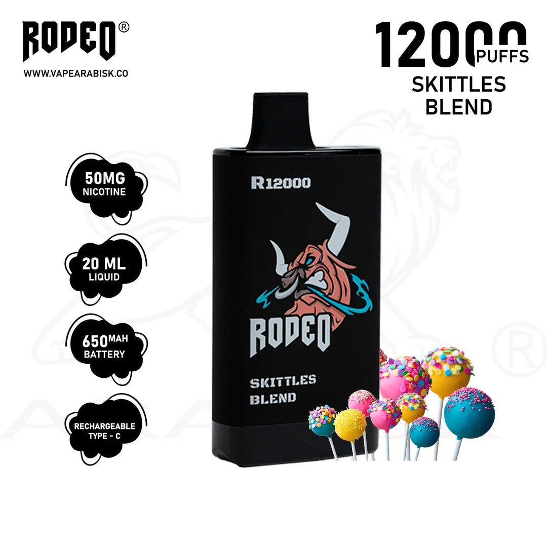 RODEO R 12000 PUFFS 50MG - SKITTLES BLEND 