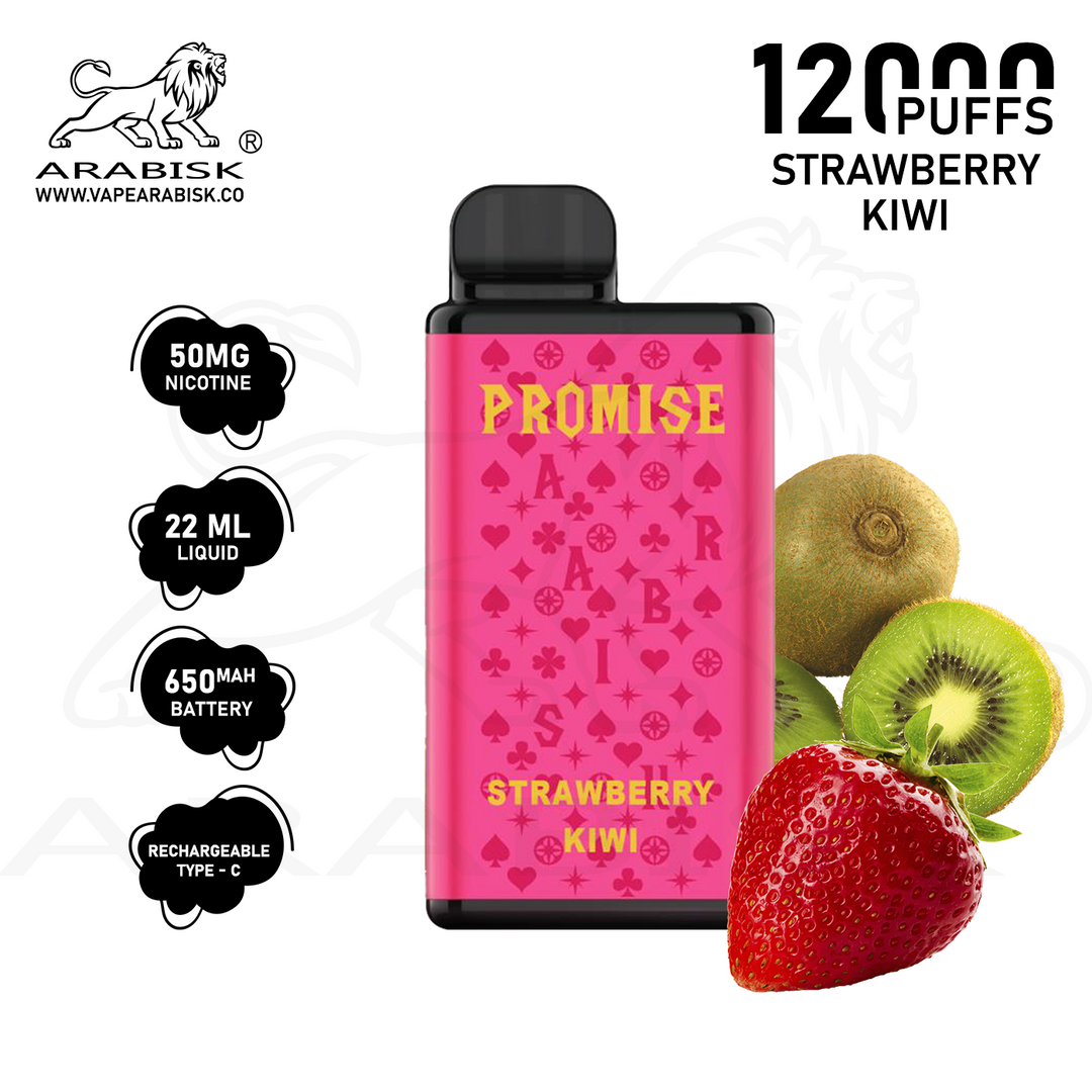 ARABISK PROMISE 12000 PUFFS 50MG  RECHARGEABLE - STRAWBERRY KIWI