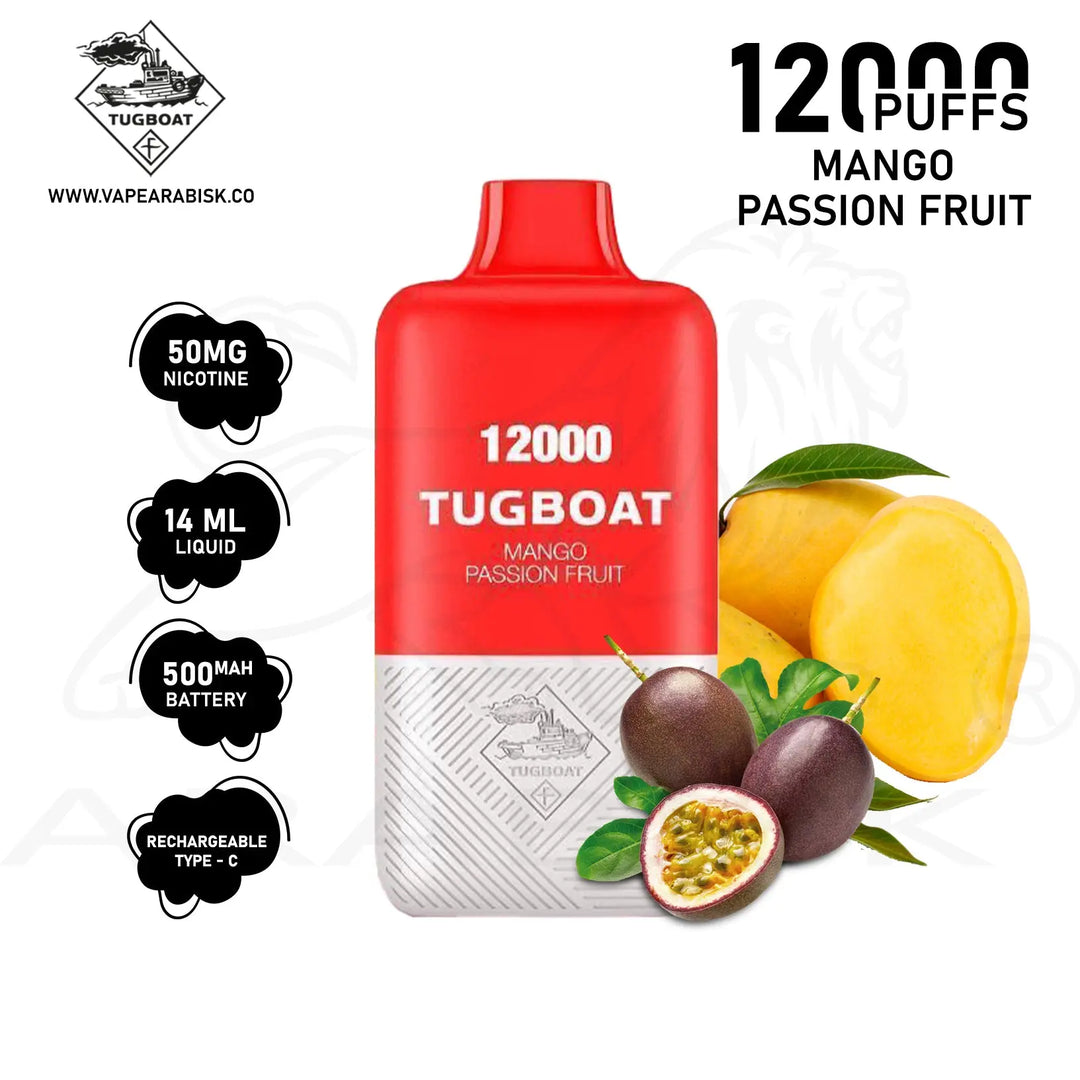 TUGBOAT SUPER POD KIT 12000 PUFFS 50MG - MANGO PASSION FRUIT 
