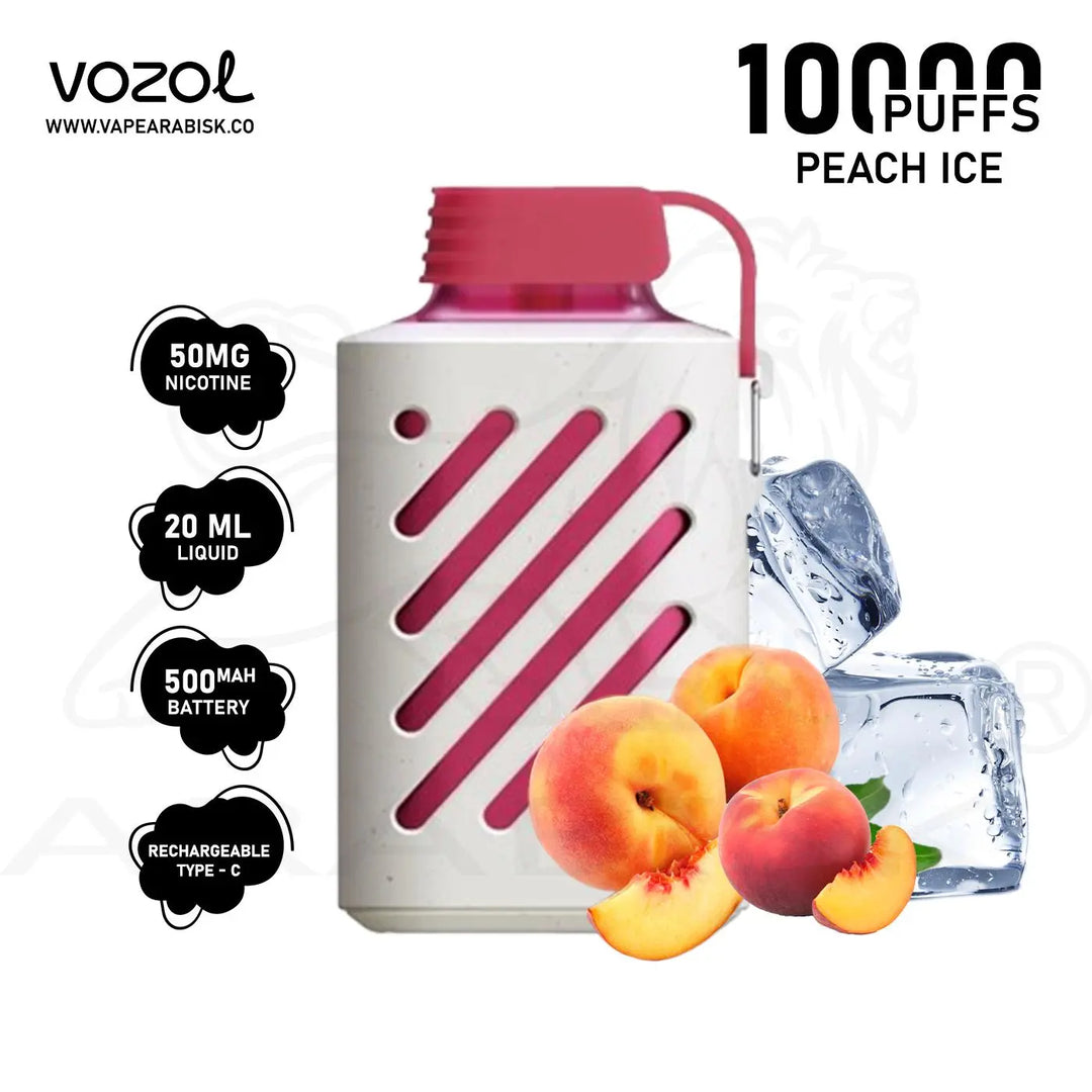 VOZOL GEAR 10000 PUFFS 50MG - PEACH ICE 