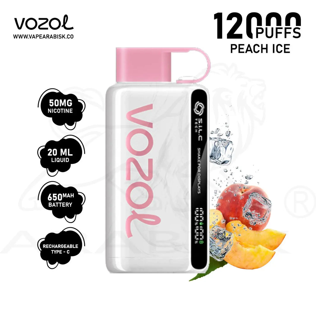 VOZOL STAR 12000 PUFFS 50MG - PEACH ICE 