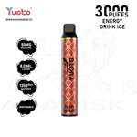 Load image into Gallery viewer, YUOTO LUSCIOUS 3000 PUFFS 50MG - ENERGY DRINK ICE 
