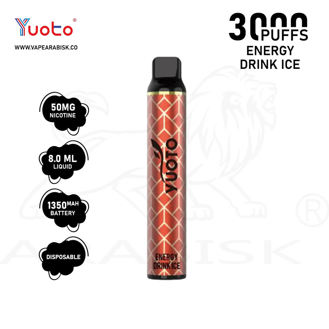 YUOTO LUSCIOUS 3000 PUFFS 50MG - ENERGY DRINK ICE 
