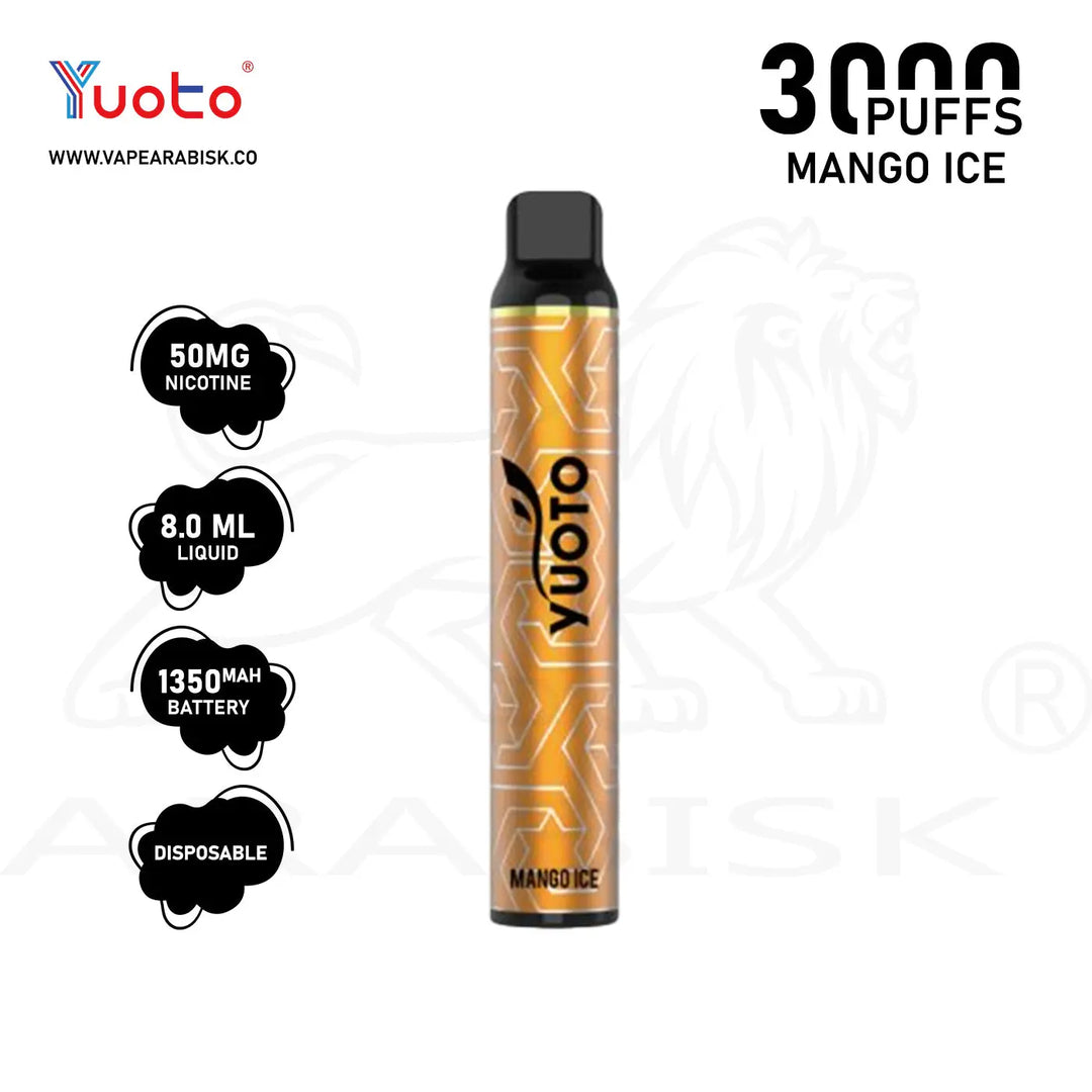 YUOTO LUSCIOUS 3000 PUFFS 50MG - MANGO ICE 