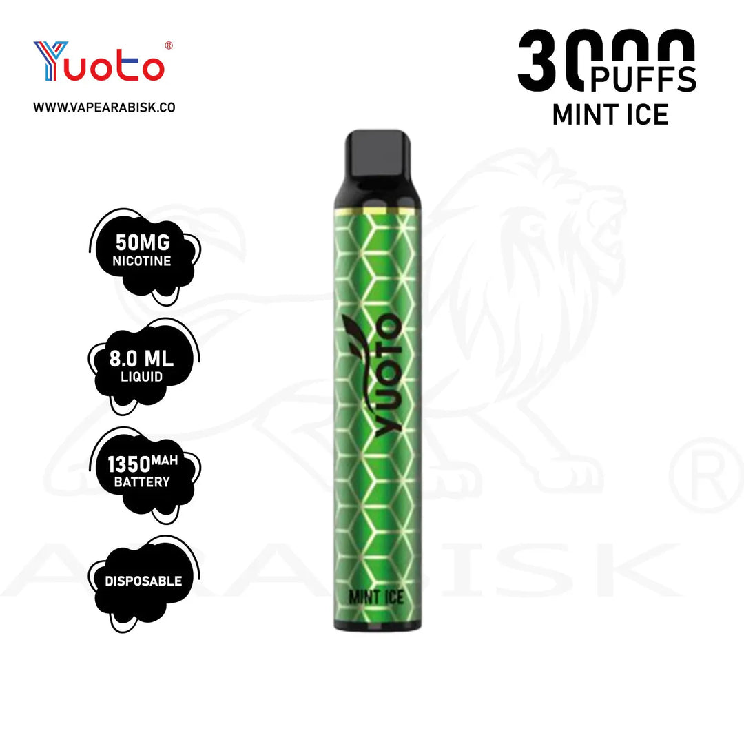 YUOTO LUSCIOUS 3000 PUFFS 50MG - MINT ICE 
